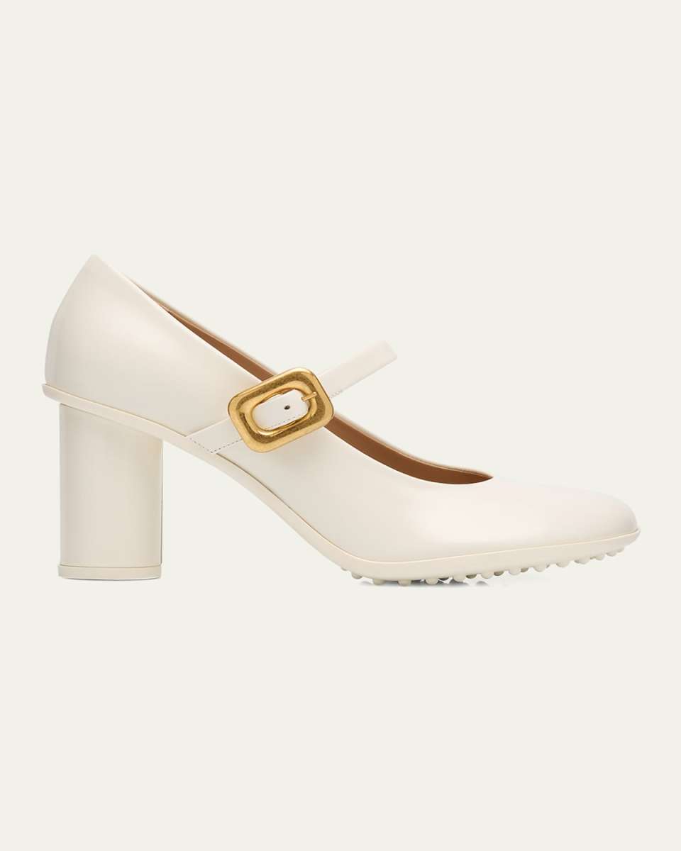 Atomic Leather Cylinder-Heel Pumps